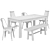 Modern Dining Set: Table, Chairs & Bench 3D model small image 5