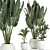 Exotic Plant Collection in White Vase 3D model small image 1