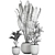 Exotic Plant Collection in White Vase 3D model small image 5