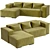 Origami Stone Sofa: Elegant & Modern 3D model small image 1