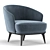 Elegant Amy Armchair 3D model small image 1