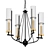 Elegant Smoked Iron & Gold Chandelier 3D model small image 1