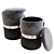 "New-York Ottomans: Silver & Gold Duo Set" 3D model small image 3