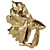 Elegant Betta Fish Gold Sculpture 3D model small image 1