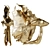 Elegant Betta Fish Gold Sculpture 3D model small image 2