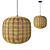 Rattan and Metal Ceiling Lamp 3D model small image 3