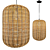 Rattan and Metal Ceiling Lamp 3D model small image 7