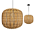 Rattan and Metal Ceiling Lamp 3D model small image 8