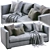 Meridiani Belmon Sofa: Sleek Modern Design 3D model small image 1