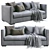 Meridiani Belmon Sofa: Sleek Modern Design 3D model small image 2