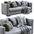Meridiani Belmon Sofa: Sleek Modern Design 3D model small image 4