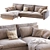 Harmony 2pc Chaise Sectional: Sleek & Spacious 3D model small image 1