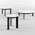 Minimalist Oak & Porcelain Coffee Tables 3D model small image 3