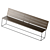 Metal and Wood Outdoor Bench 3D model small image 1