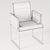 Minimalist Velvet Chair: Hemingway by Casadesus 3D model small image 2