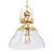 Vintage Brass Glass Pendant Light 3D model small image 1