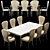 Elegant 7-Piece Dining Set 3D model small image 1