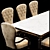 Elegant 7-Piece Dining Set 3D model small image 2