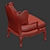 Bordeaux U Wing Chair: Luxurious Seating 3D model small image 5