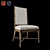 Tropical Rattan Upholstered Dining Chair 3D model small image 2