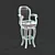 Contemporary Bar Chair 3D model small image 5