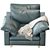 Harmony Oversized Upholstered Chair 3D model small image 3