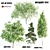 4 Tree Set: Ash, Mesquite, Poplar, Pine 3D model small image 1