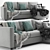 Modern Finned Sofa: Contemporary Design, Comfort & Style 3D model small image 1