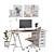 Ikea White Office Workplace Bundle 3D model small image 1