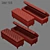 Velvet Tufted Storage Bench 3D model small image 1