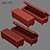 Velvet Tufted Storage Bench 3D model small image 5