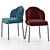 Sleek Sea Foam Dining Chair 3D model small image 4