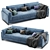 Elegant Frigerio Salotti Davis Sofa 3D model small image 2