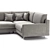 Contemporary Gray Corner Sofa 3D model small image 3