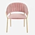 Contemporary Velvet Pisa Chair 3D model small image 2