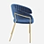 Contemporary Velvet Pisa Chair 3D model small image 3