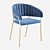 Contemporary Velvet Pisa Chair 3D model small image 7