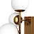 Elegant Brass and Glass Sconce 3D model small image 2