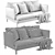 Contemporary Zanotta William 2 Sofa 3D model small image 4