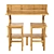 Caribbean Acacia Wood Bar Set 3D model small image 2