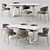 Modern Rectangular Table & Padded Chair Set 3D model small image 4