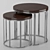 Circular Metal Coffee Table Set | Modern Design 3D model small image 1