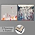 Modern Art Set: 2 Paintings and 4 Frame Options 3D model small image 1