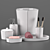 Luxury Porcelain Bath Accessories Set - Labrazel Lino Platinum 3D model small image 6