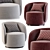 Fendi Casa Annabelle Armchair: Sleek & Elegant 3D model small image 3