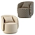 Fendi Casa Annabelle Armchair: Sleek & Elegant 3D model small image 5