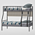 Barcelona Metal Bunk Bed with Shelf 3D model small image 1