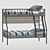 Barcelona Metal Bunk Bed with Shelf 3D model small image 2