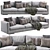 Sleek Flexform Magnum Leather Sofa 3D model small image 1