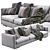 Sleek Flexform Magnum Leather Sofa 3D model small image 3